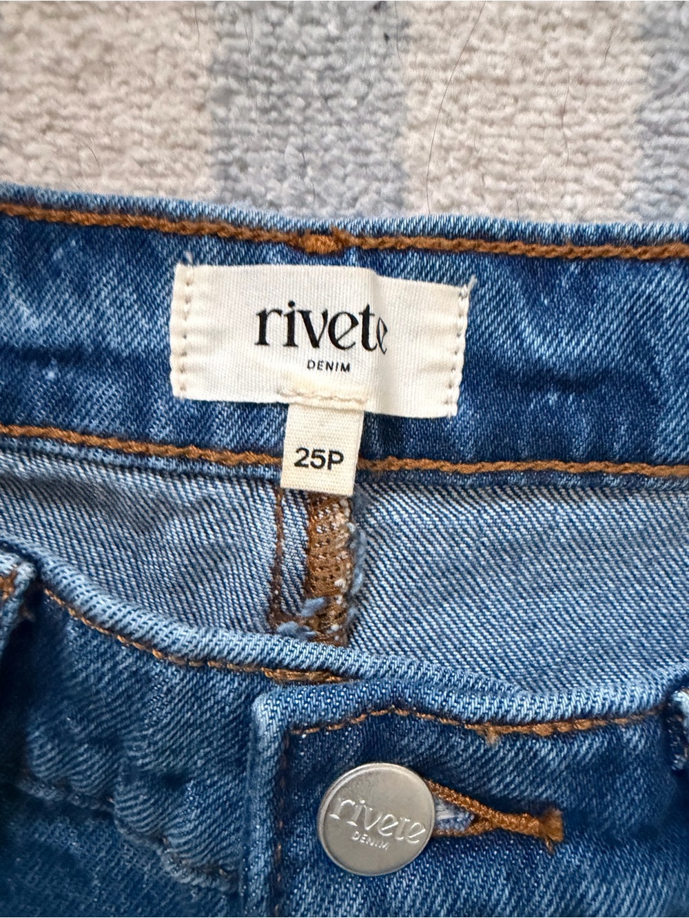LOFT Rivete Petite High Rise Wide Leg Jeans in Vintage Dark Wash - Picture 7 of 14